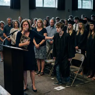 The Mother Who Lost Her Son Returned to His School With a Scholarship in His Name — and the Whole Auditorium Stood in Silence
