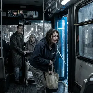 A Night-Shift Mother Fell Asleep on the Bus — The Driver’s Quiet Gesture Silenced Every Passenger