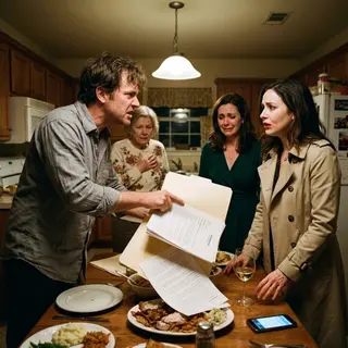 “Sleep with your boss again,” I said, sliding her confession transcript across the Thanksgiving table. Belinda’s wine glass trembled, her mother gasped, and Jason’s wife turned white as the kitchen-camera audio filled the room. My chest still burned from every lie she charged to our bank account. Then the HR folder opened—and her perfect life cracked wide open forever tonight.