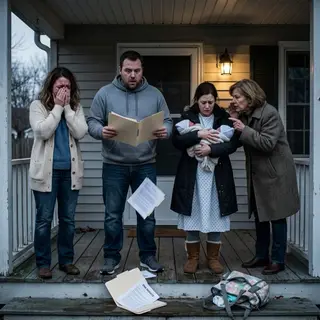 “Those twins aren’t yours,” my mother-in-law whispered—and my husband’s proud smile died while my sister clutched both babies like stolen trophies. I stood on the porch, numb from eight years of shame, watching his hands tremble around the hidden medical file. Then I opened my evidence folder, because their lies had finally met someone who knew how to count.