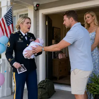 “Your sister gave me the family you never could,” my husband said, shoving the newborn into my arms as pink-and-blue balloons trembled above us. My Army duffel hit the floor. Her makeup bag sat on my dresser. In my pocket, the miracle ultrasound bent beneath my fist. Then I noticed the security camera blinking—and realized he had recorded his destruction.