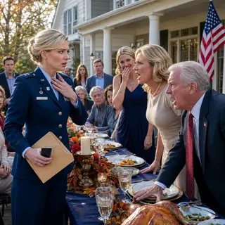 “Pay $150,000 for your sister’s wedding, or you’re dead to us,” my mother hissed as fifty-four relatives watched me choke on the humiliation. My father slammed the Thanksgiving table. My sister hid a victorious smile behind her manicured hand. They thought the quiet Air Force major would surrender. They had no idea Grandma’s will was already waiting to destroy them.